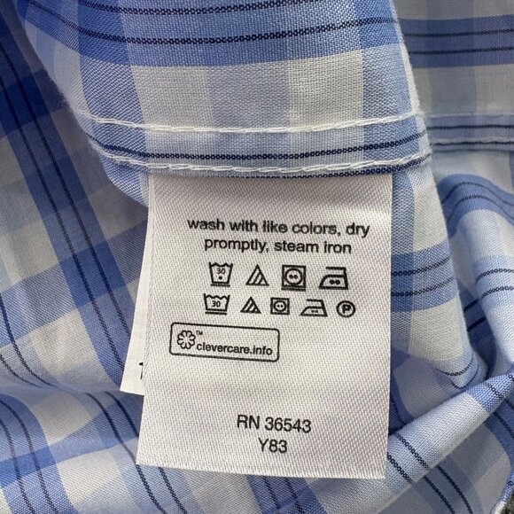 Izod Shirts Mens Large Regular Fit Button-Up ‎ Set Of 2 Blue Paid Tartan Preppy - Picture 5 of 16